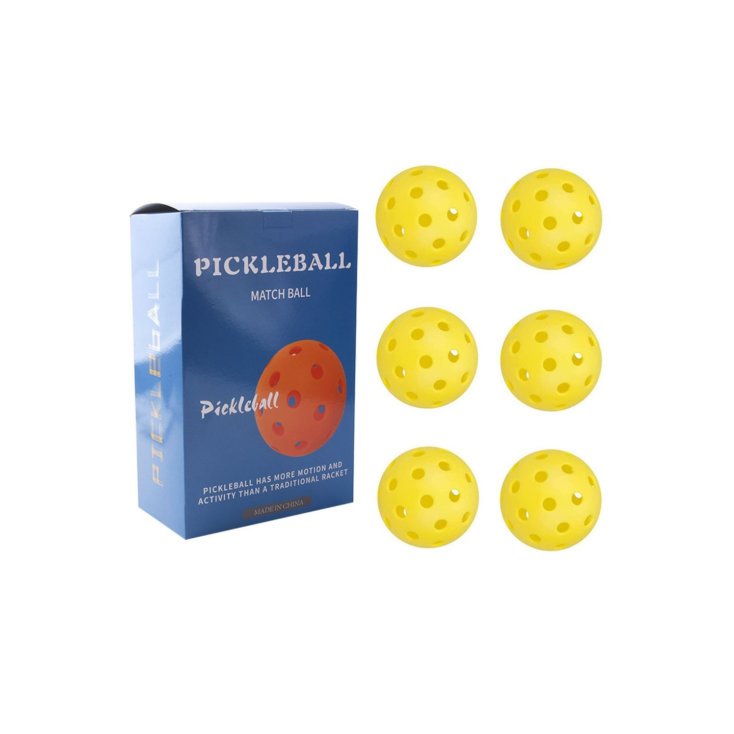 6pcs TPE Pickleball 40 Holes 74mm Standard Size Balls