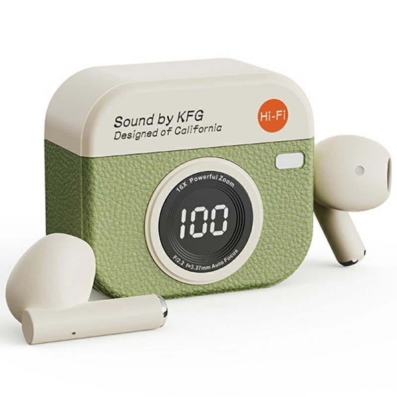 Retro kameradesign Bluetooth-hodetelefoner Støyreduksjon In-Ear-hodetelefoner