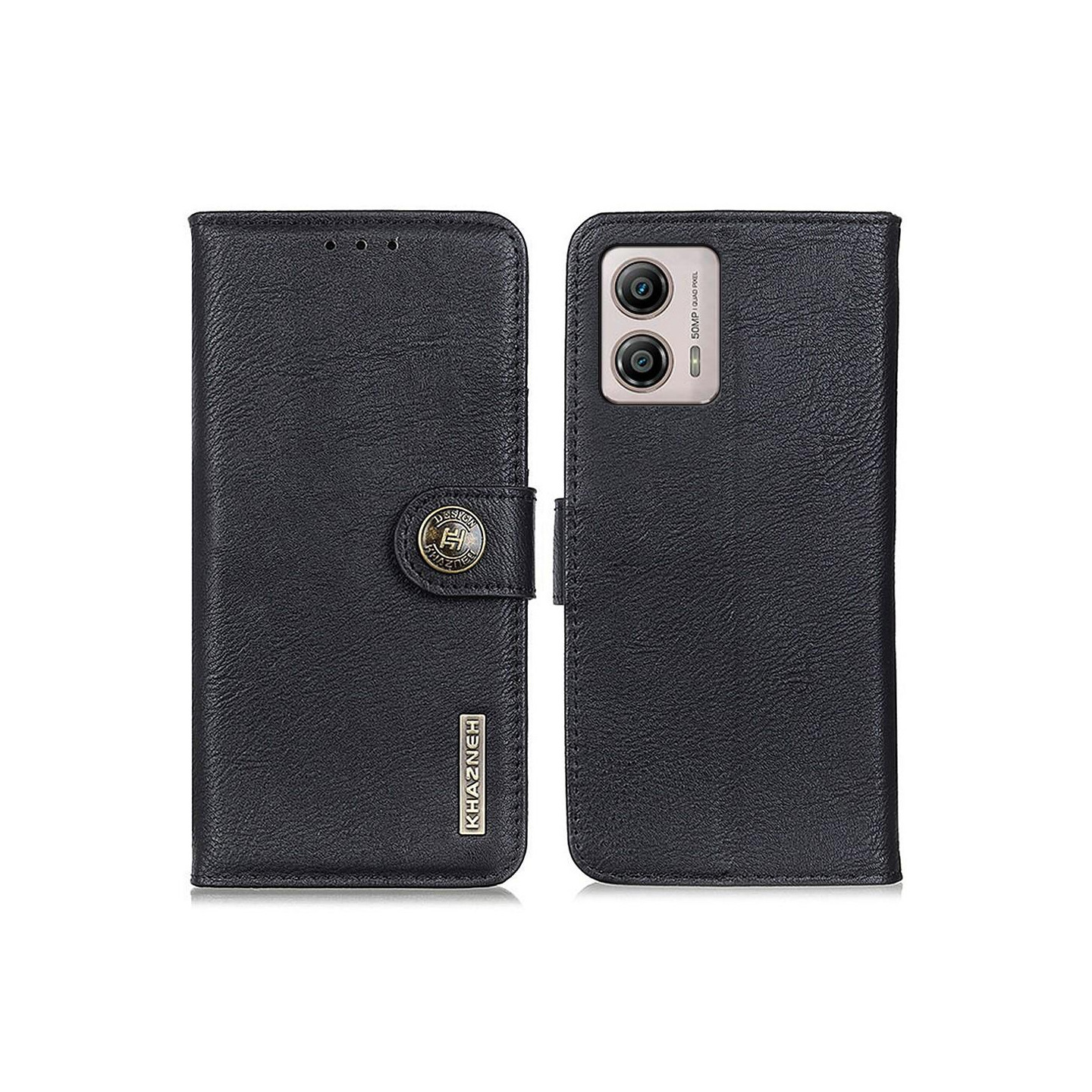 KHAZNEH Motorola Moto G53 5G Lommebok - deksel - Svart