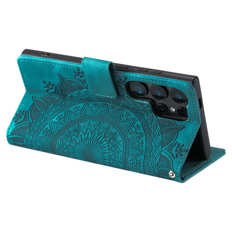 Til Samsung Galaxy S25 Ultra tegnebogscover Cover Shell Mandala Blomstermønster