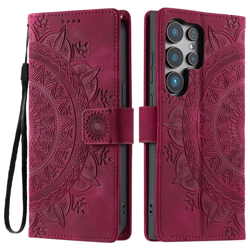Til Samsung Galaxy S25 Ultra tegnebogscover Cover Shell Mandala Blomstermønster