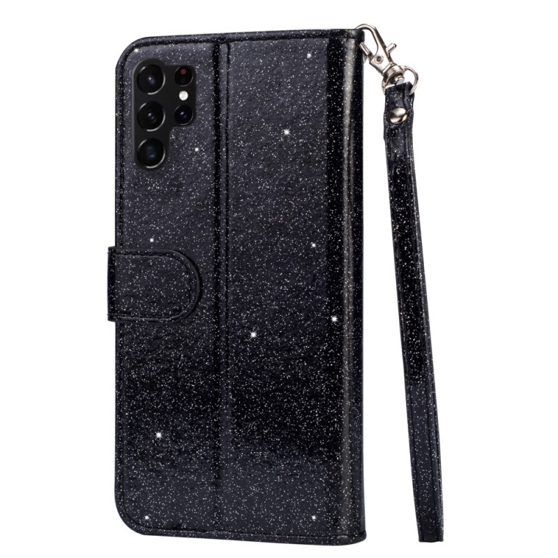 Samsung Galaxy S25 UltraTaittuva Glitter-Suojakotelo Vetoketjutaskulla