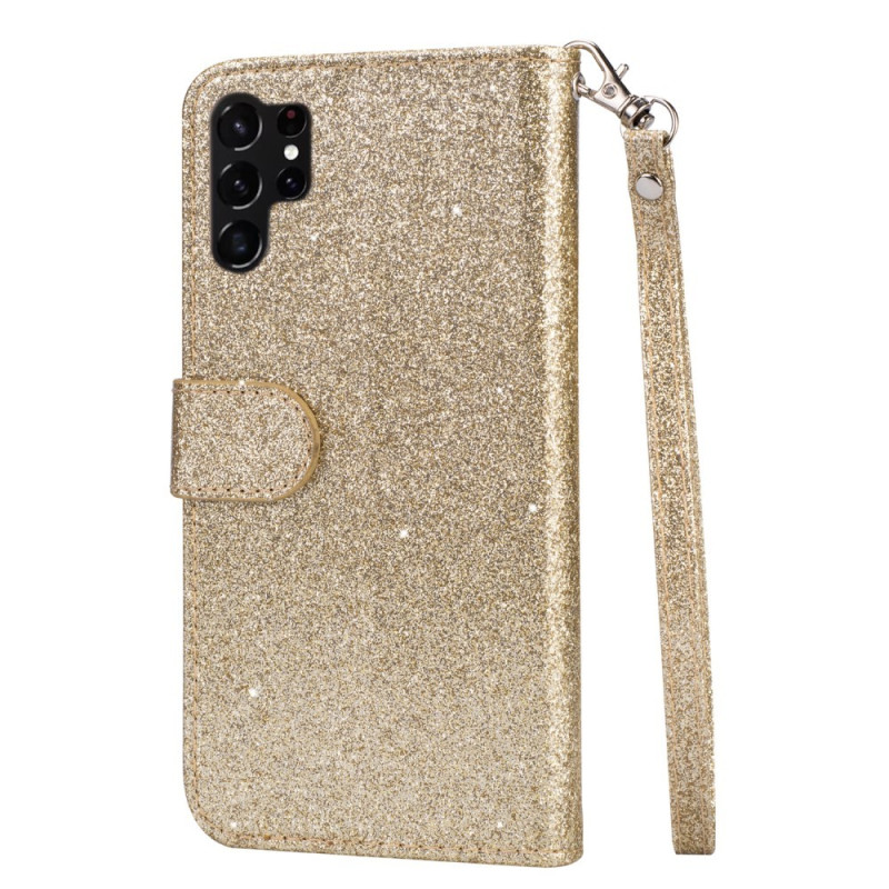 Samsung Galaxy S25 UltraTaittuva Glitter-Suojakotelo Vetoketjutaskulla