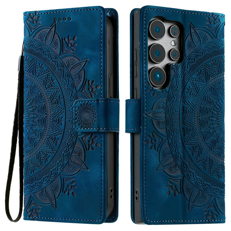 Samsung Galaxy S25 Ultra -lompakkokotelon kuoren kuoren Mandala-kukkakuvio