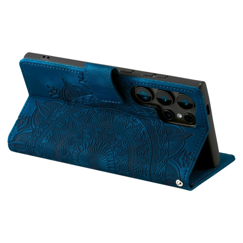 For Samsung Galaxy S25 Ultra Wallet Case Cover Shell Mandala Flower Pattern