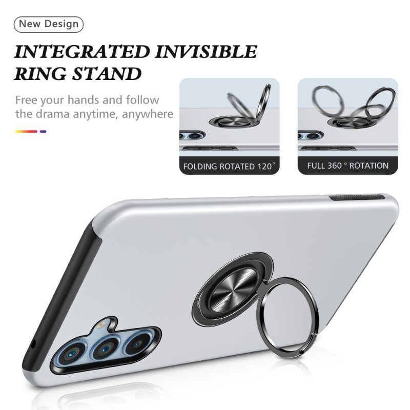 Samsung Galaxy S25 / S24 Hybrid skal med Finger Ring - Silver