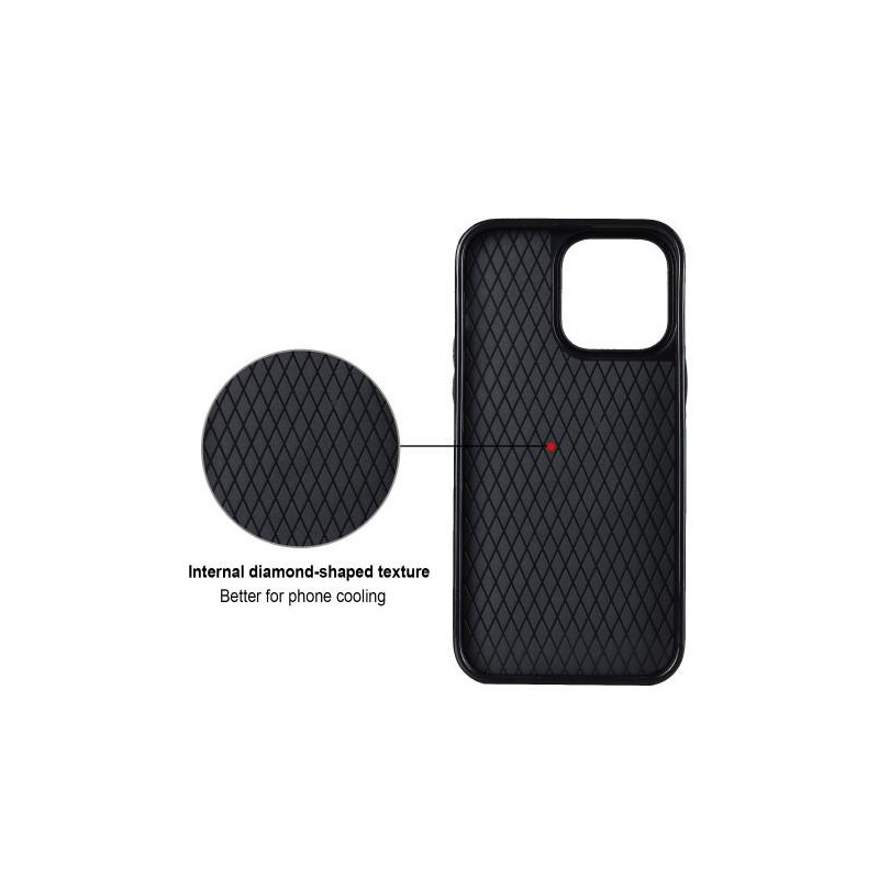 iPhone 14 Etui Rhombus Grid Mønster Bagcoverring Kickstand - Himmelblå
