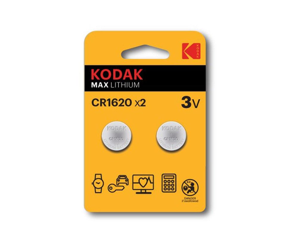 Kodak Max Lithium 3V CR1620 2 st batteri knappcell