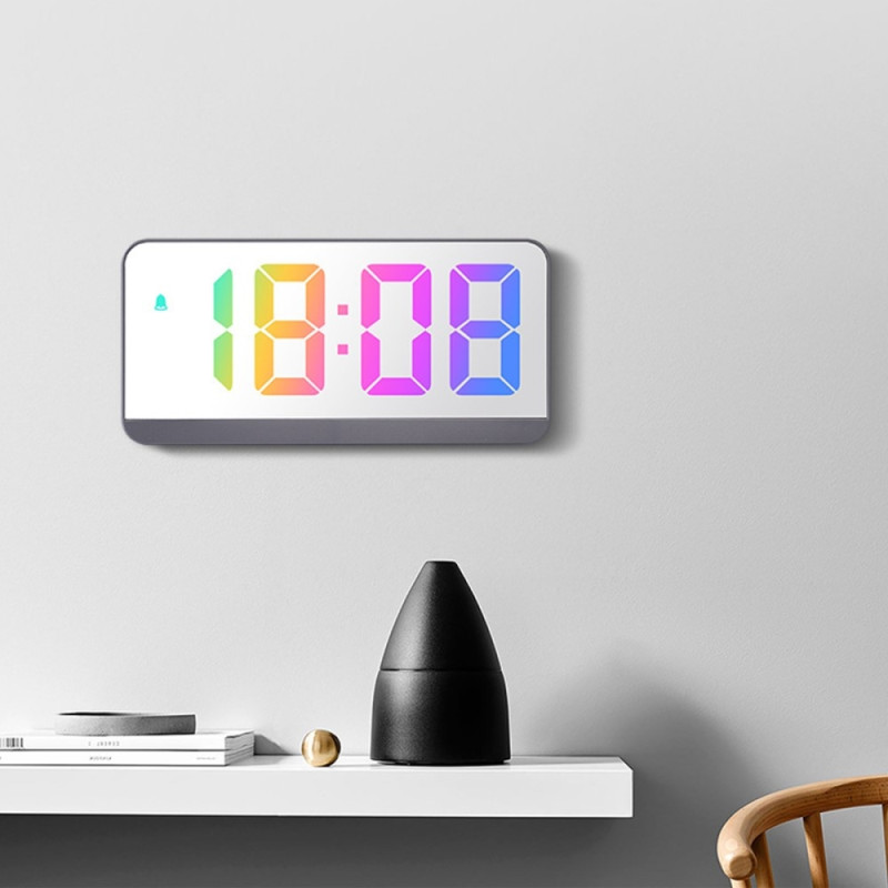 LED Clock Electronic Digital Alarm Colorful Desktop 12 / 24H - Style C
