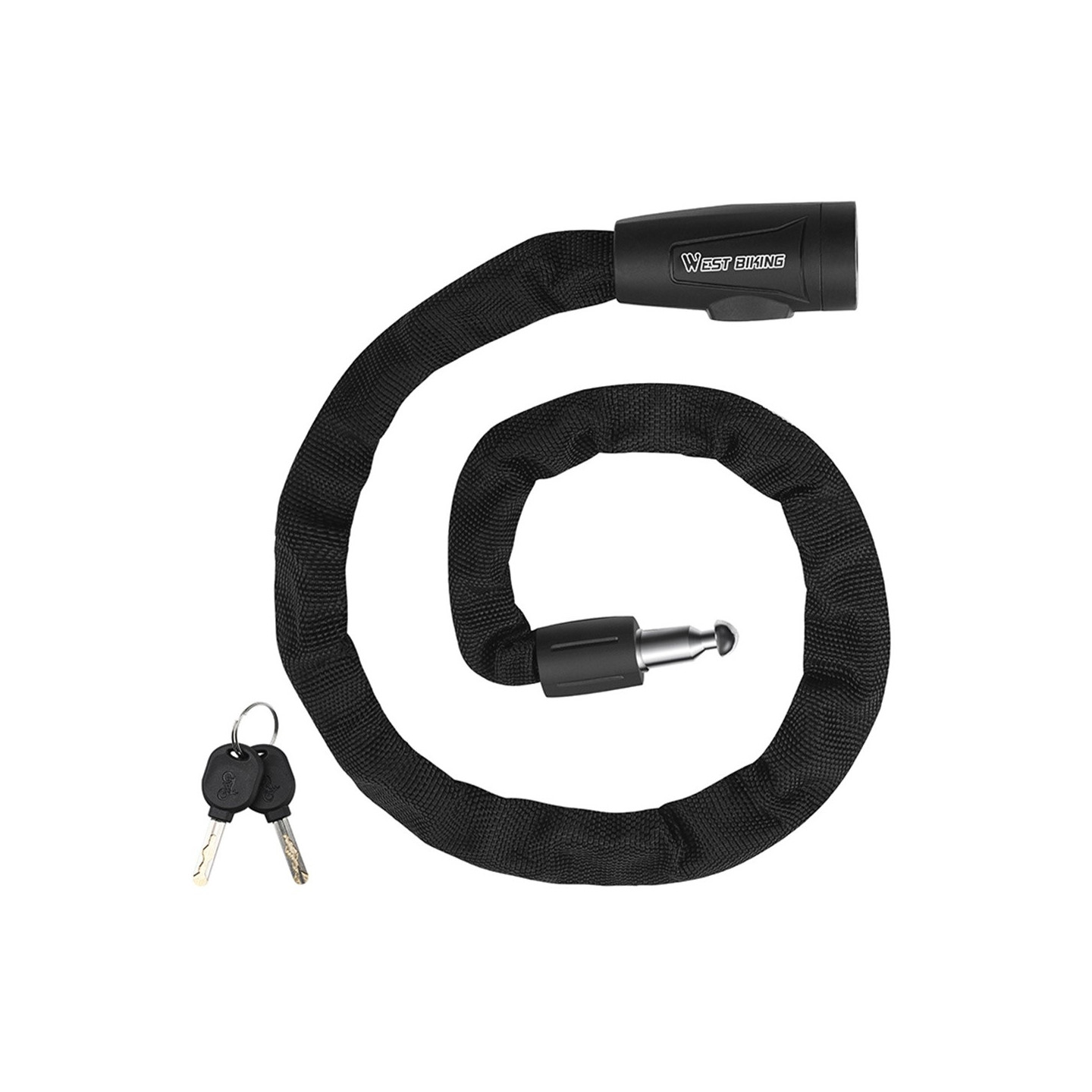 WEST BIKING Bicycle Electric Bike Moped Steel Lock Bicycle Lock Chain Lock 70cm Anti-Theft MTB