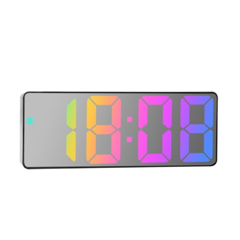 LED Clock Electronic Digital Alarm Colorful Desktop 12 / 24H - Style D