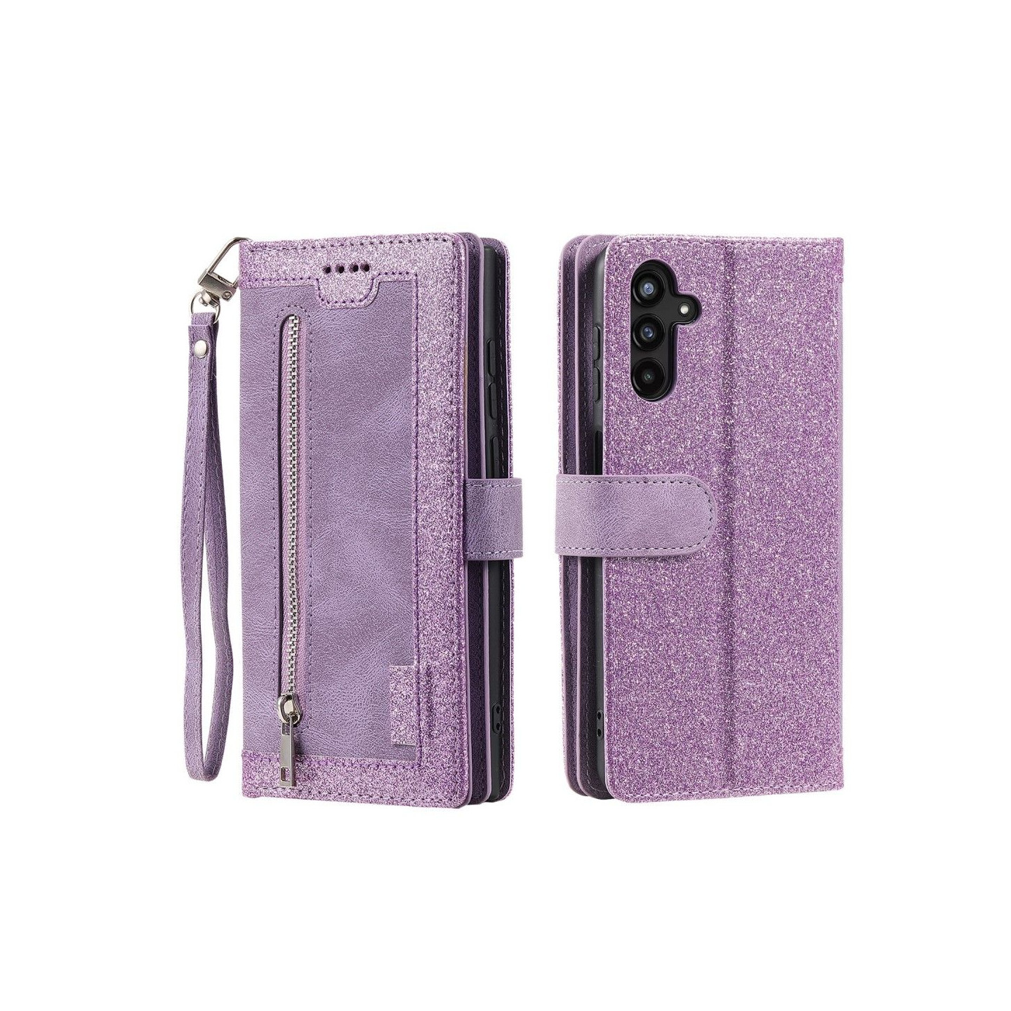 Samsung Galaxy S25+ 5G Kuori Vetoketjutaskulla ja 9 Korttipaikalla