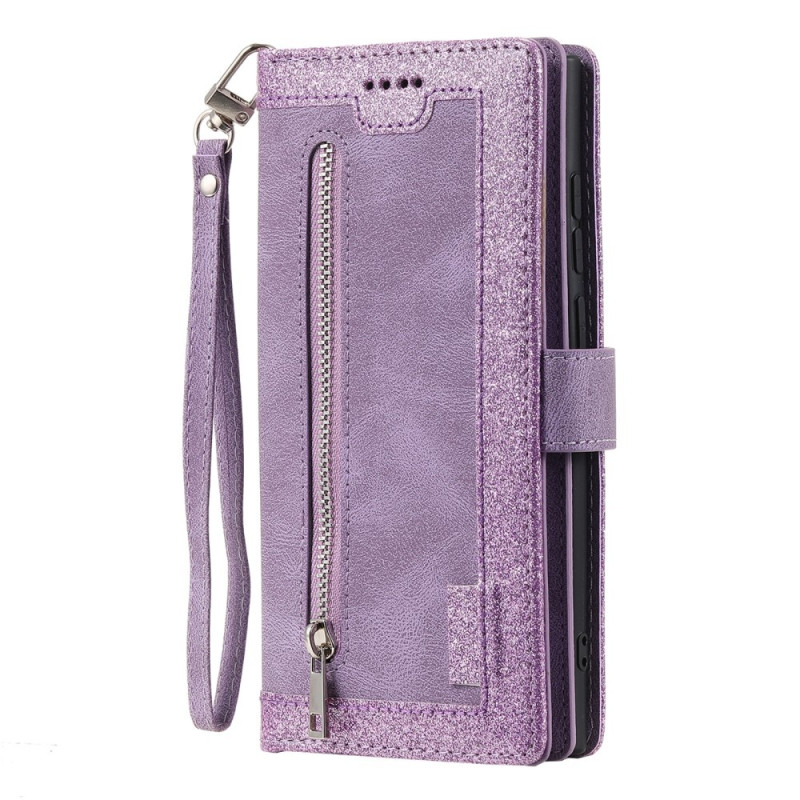 Til Samsung Galaxy S25+ 5G Etui med Lynlåslomme og 9 Kortlommer