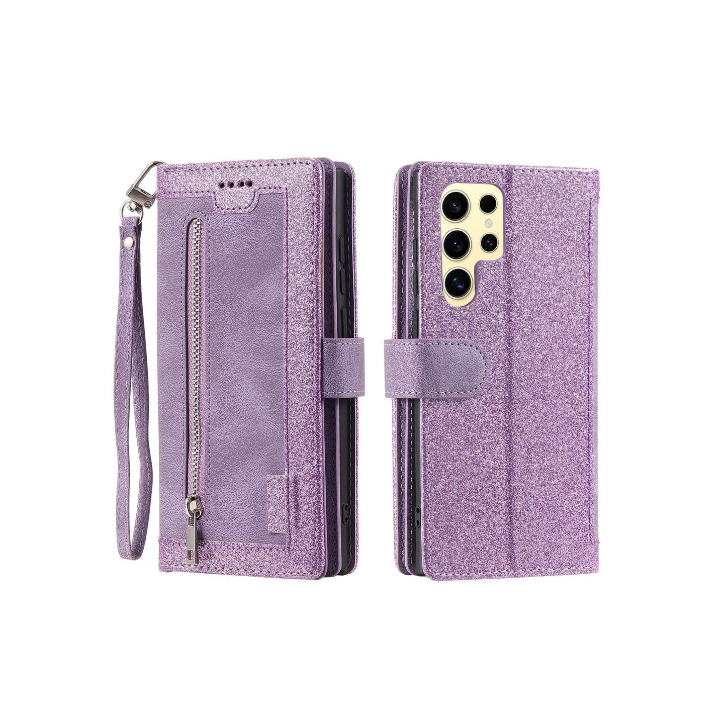 Til Samsung Galaxy S25 Ultra 5G Deksel med Glidelås og 9 Kortspor