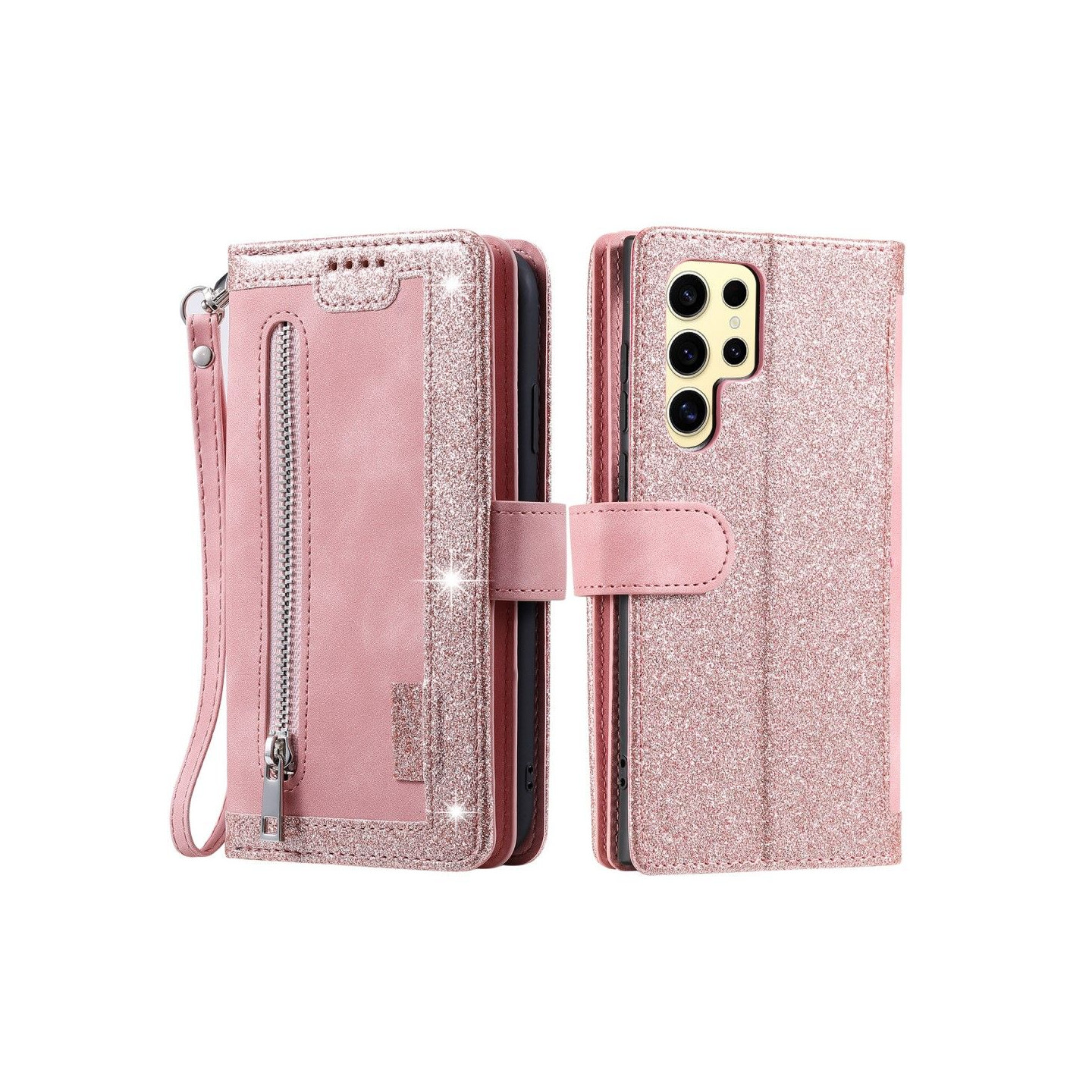 Til Samsung Galaxy S25 Ultra 5G Deksel med Glidelås og 9 Kortspor