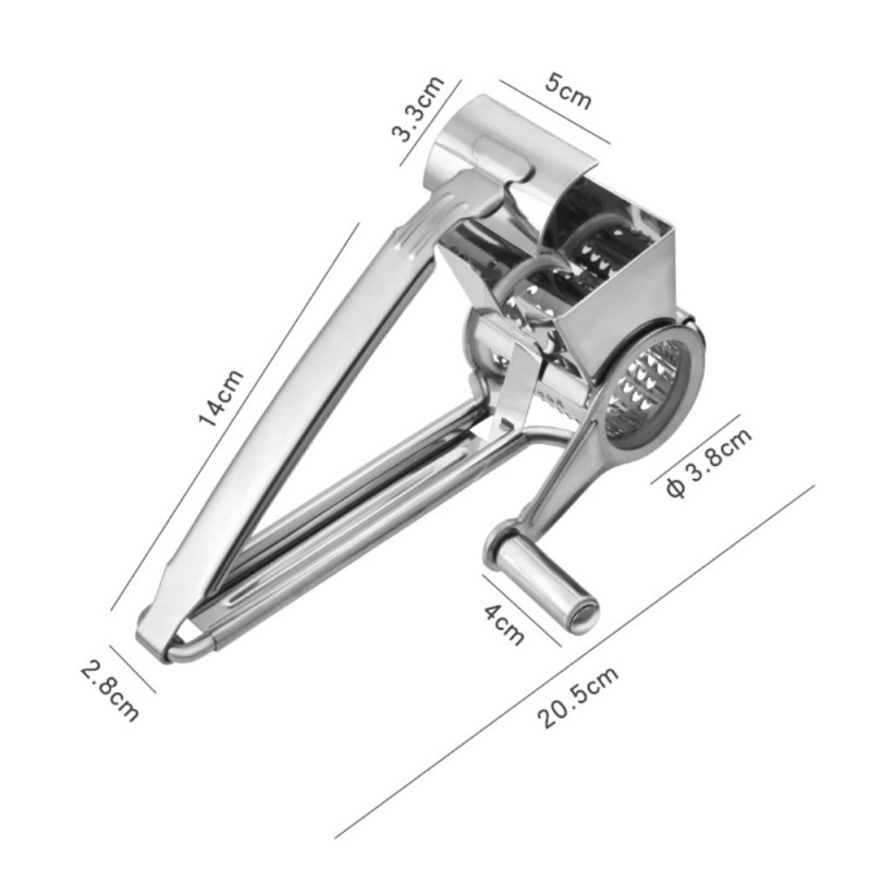 Käsin pyörivä pyörivä raastin Slicer Juustoraastin ruostumatonta terästä