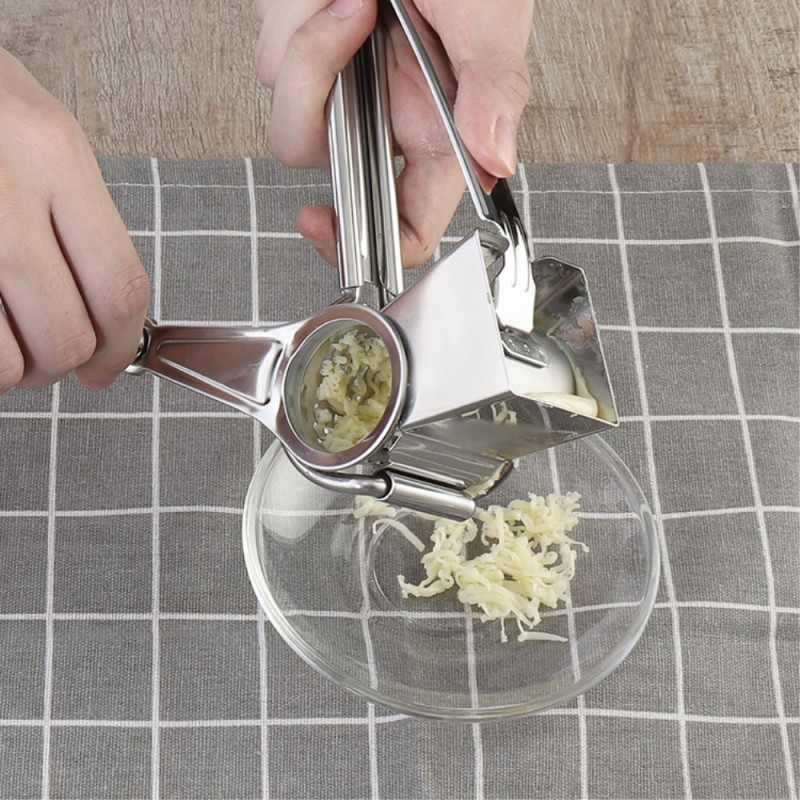 Hand Rotating Rotary Grater Slicer Stainless Steel Cheese Grater