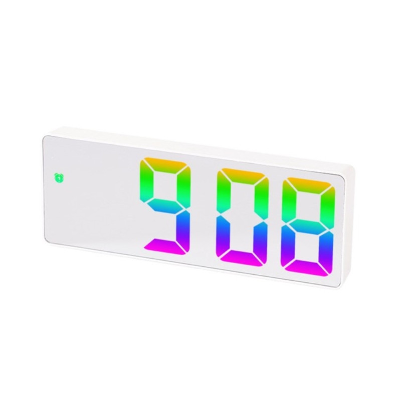 LED Clock Electronic Digital Alarm Colorful Desktop 12 / 24H - Style E