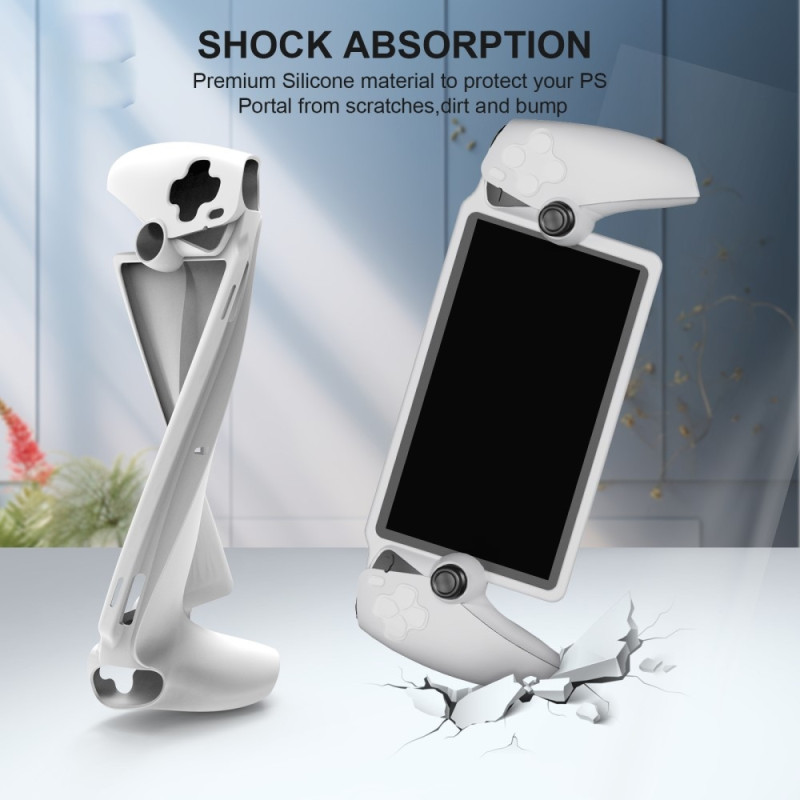 Silicone Shell Case for PS5 Portal Handheld Game Console Shockproof - White
