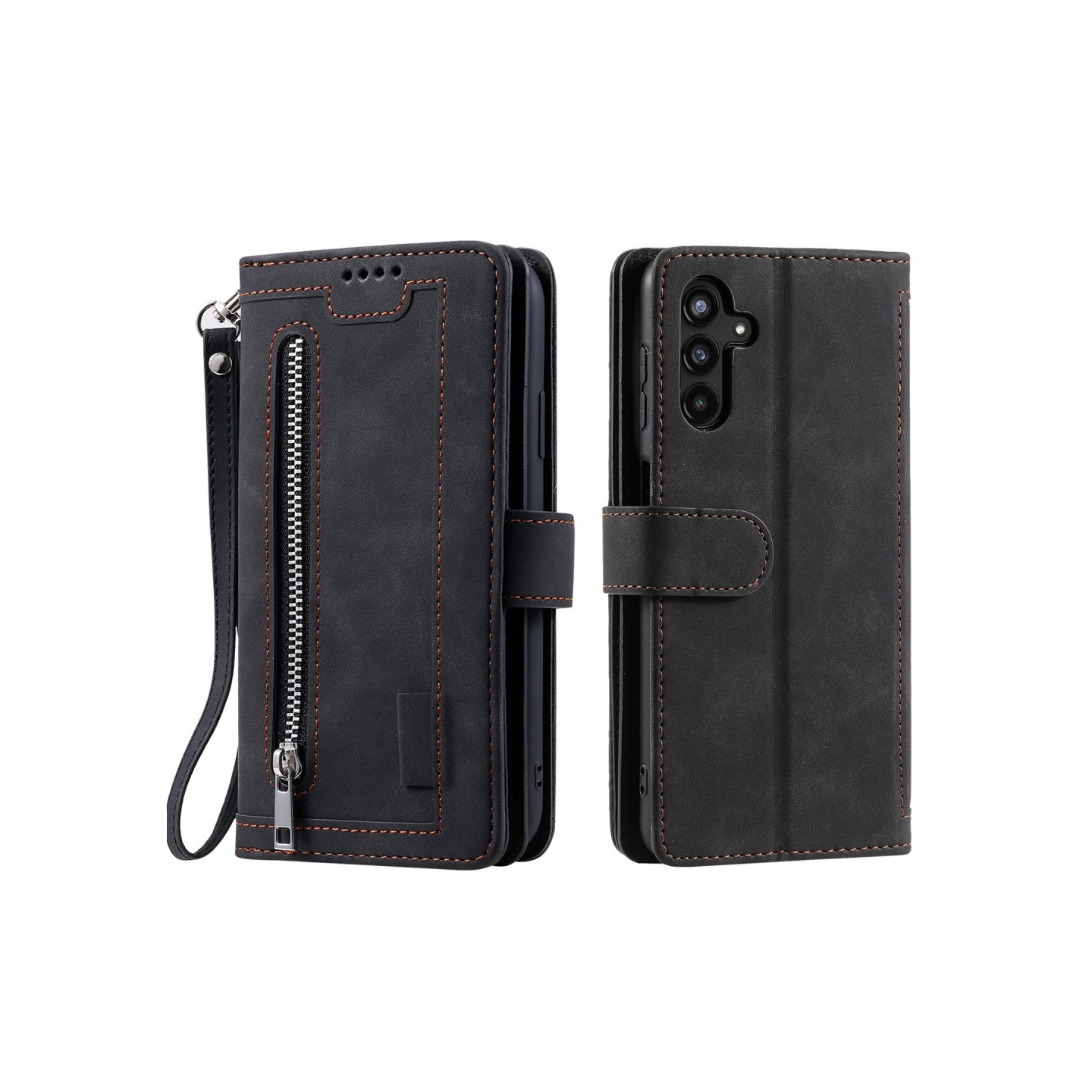 Til Samsung Galaxy S25+ 5G Etui med Lynlåslomme og 9 Kortlommer