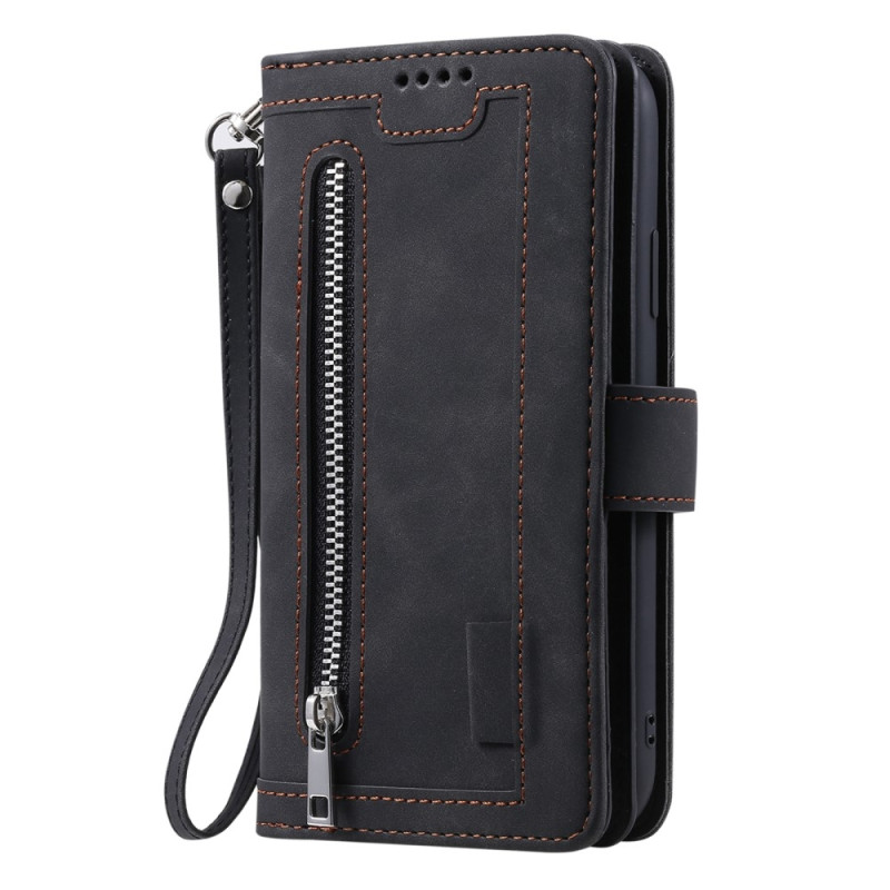 Til Samsung Galaxy S25+ 5G Etui med Lynlåslomme og 9 Kortlommer