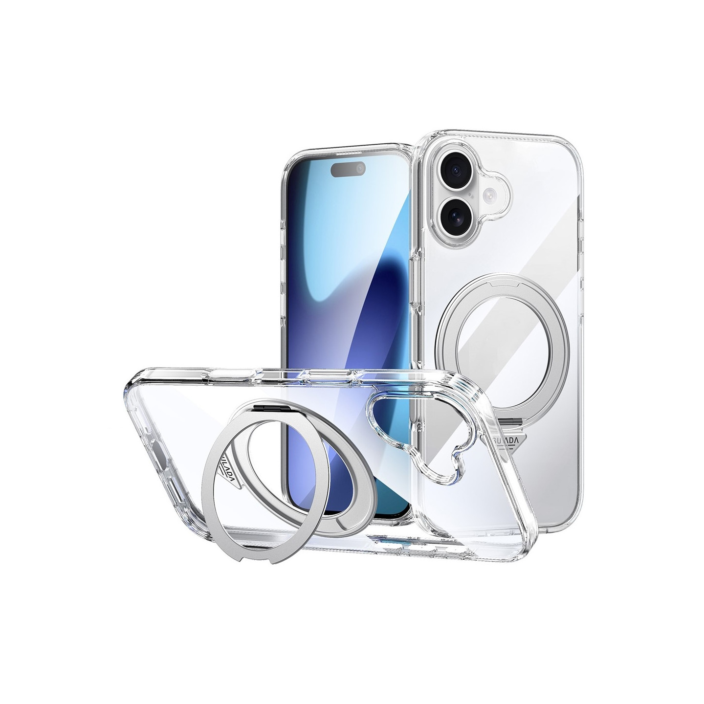 For iPhone 17 Case SULADA Magnetic with Kickstand TPU + PC Clear