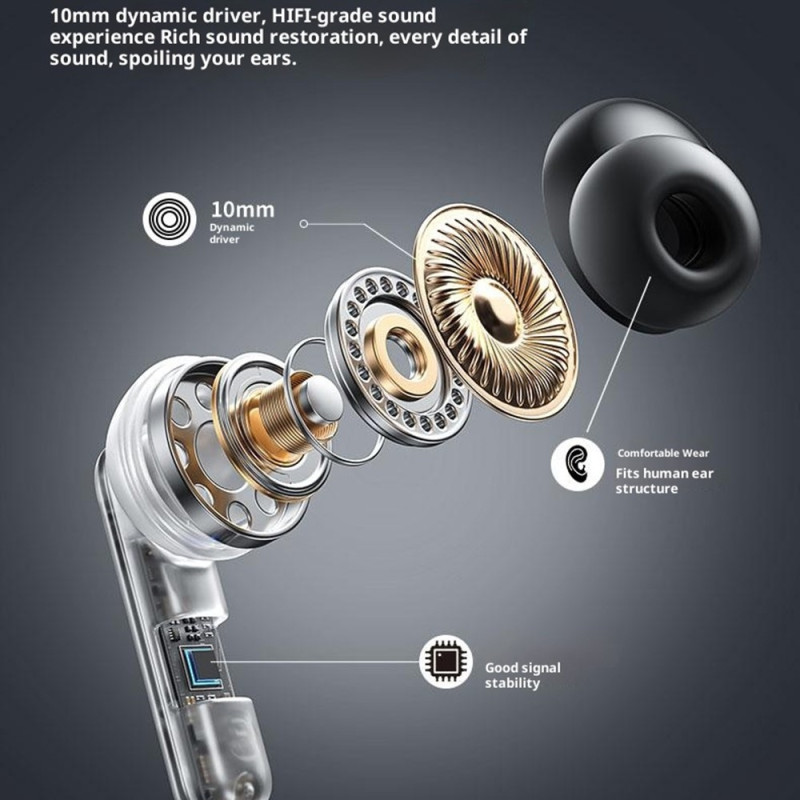 WEKOME WS-29 Trådløse Hovedtelefoner In-Ear Bluetooth Kinkong 10 mm Driver - Sort