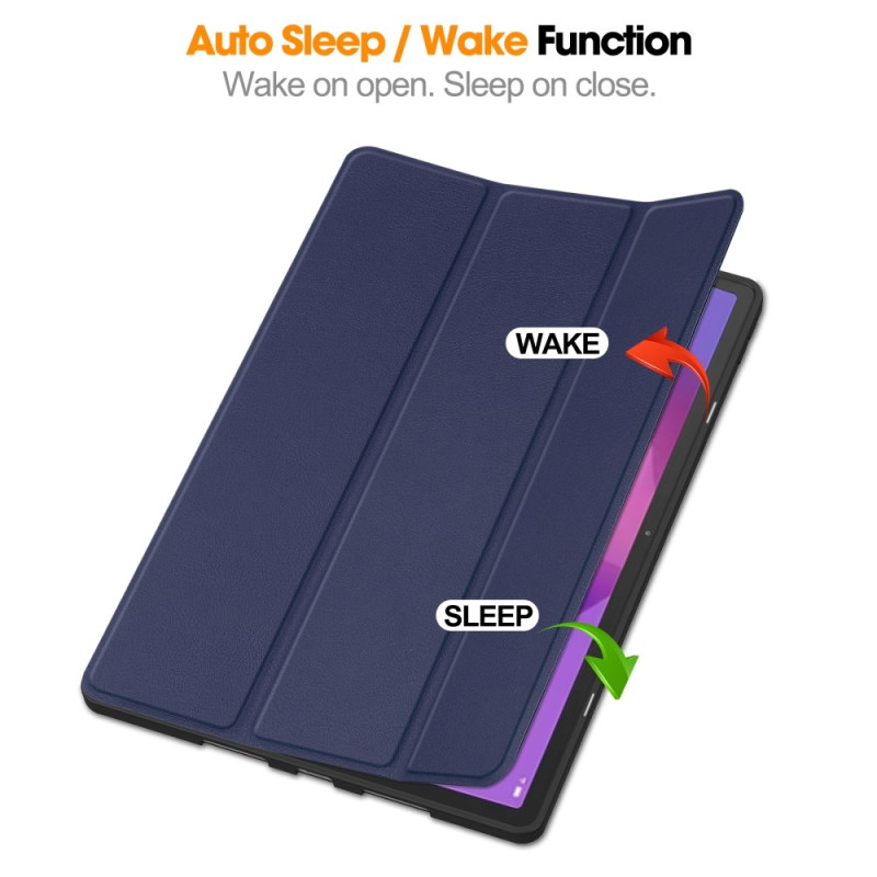 For Lenovo Idea Tab Pro Case Tri-Fold Stand Cover with Pen Holder - Dark blue