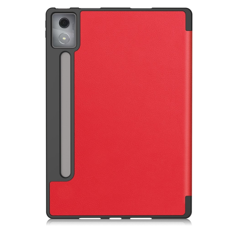 For Lenovo Idea Tab Pro Case Tri-Fold Stand Cover with Pen Holder - Red