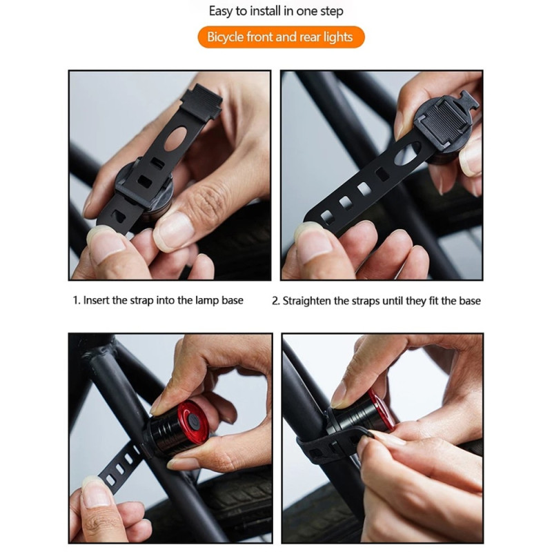 Cykel Belysning Ljus Cykelhjälm LED fram/bakljus Vattentät - Röd