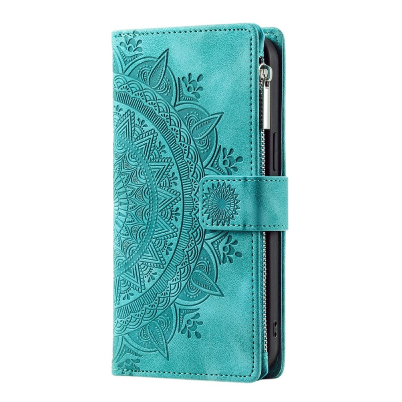 For Samsung Galaxy A56 Wallet Case Cover Shell Mandala Flower Pattern - Mint