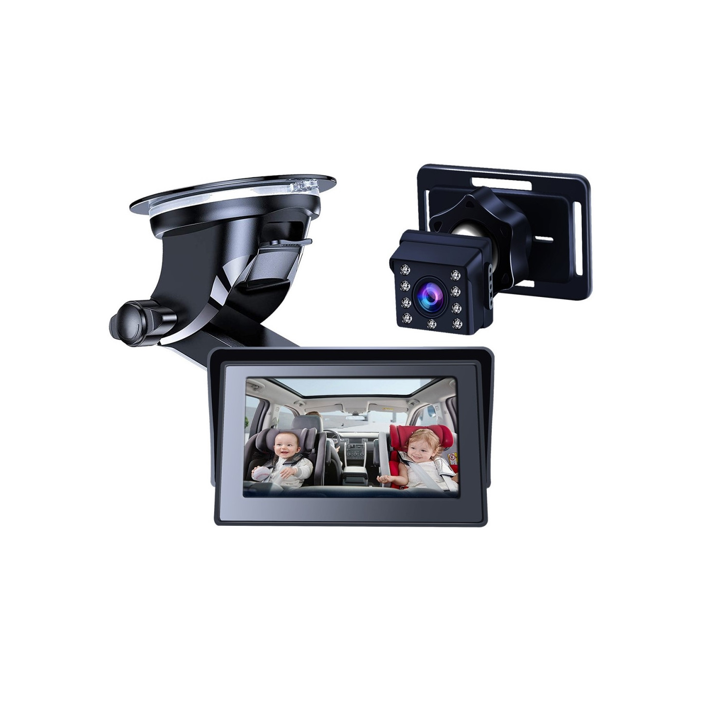4.3" HD 1080P Car Monitor Camera for Rear Facing Baby Seat Wide Angle Infrared Camera