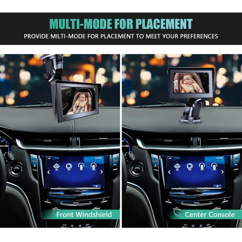 4.3" HD 1080P Car Monitor Camera for Rear Facing Baby Seat Wide Angle Infrared Camera