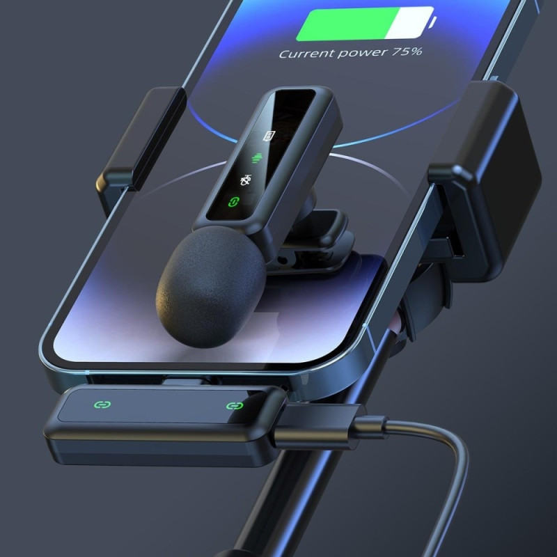 Trådløs Lavalier Mikrofon Støjreduktion 1 sender + 1 modtager - USB-C stik