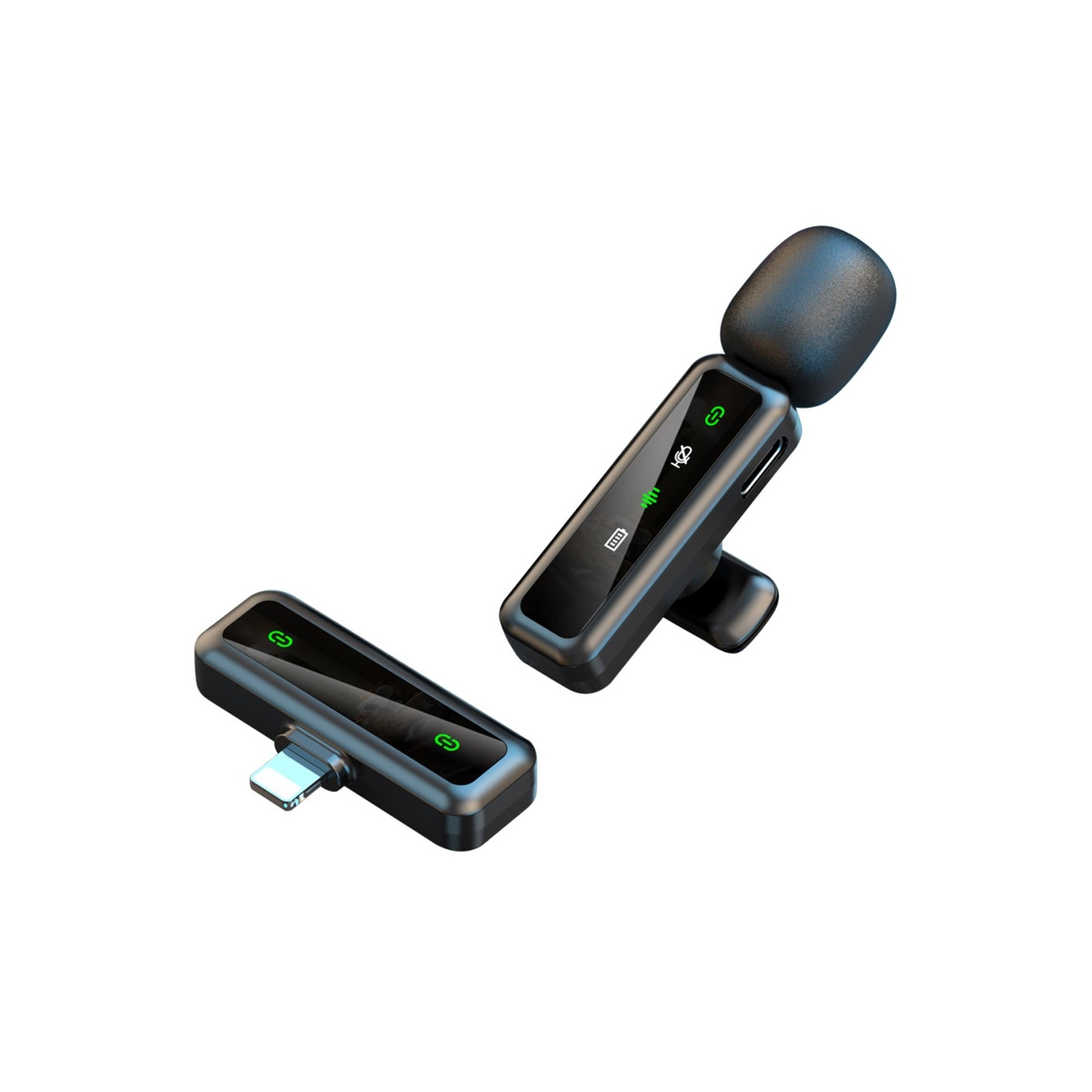 Langaton Lavalier Microphone Noise Reduction 1 lähetintä + 1 vastaanotin - iP-liitin