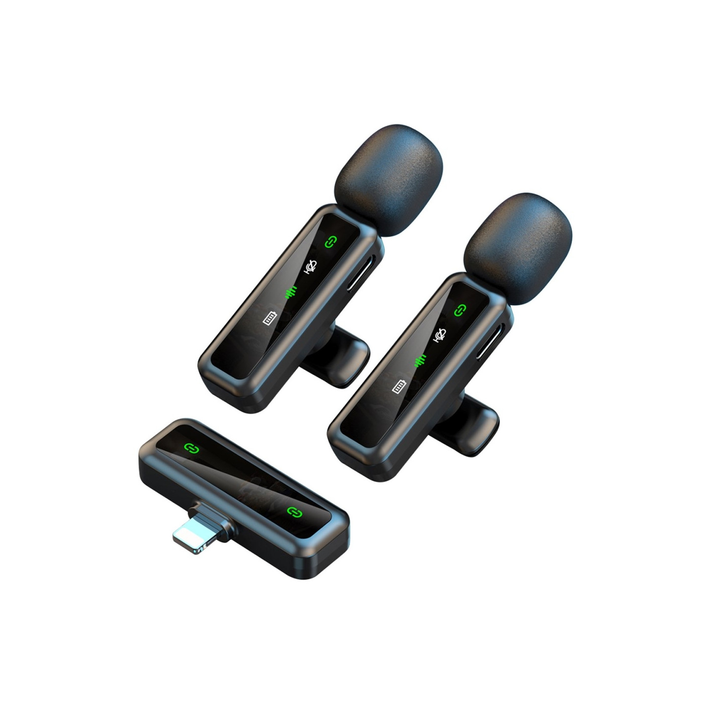 Trådlös Lavalier-mikrofon Brusreducerande 2 sändare + 1 mottagare - iP-kontakt