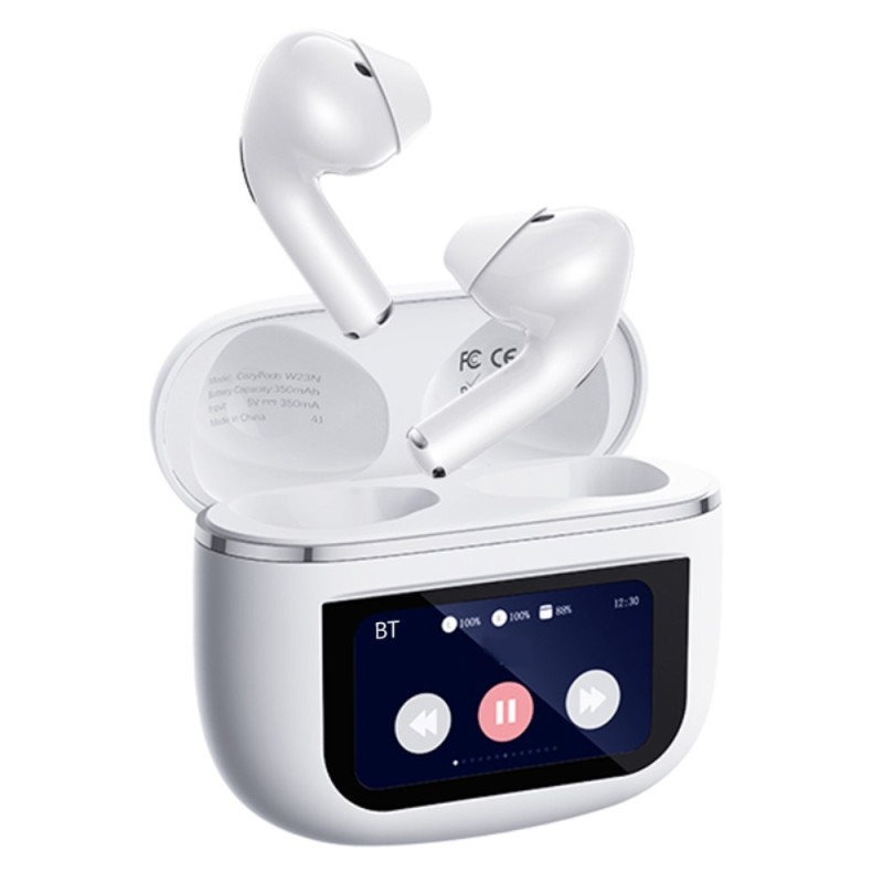 REMAX Cozypods True Wireless Earbuds Pekskärm ANC brusreducerande Bluetooth-hörlurar - Vit