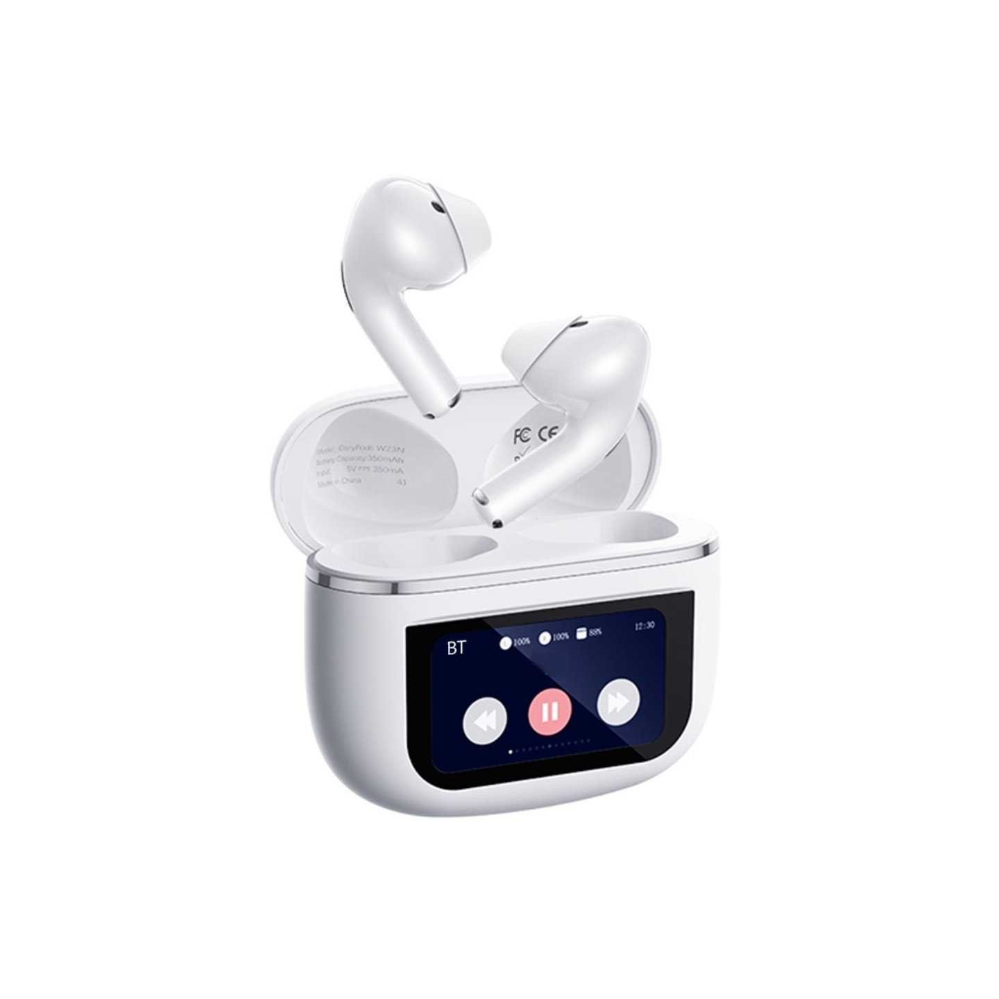 REMAX Cozypods True Wireless Earbuds Touch Screen ANC Noise Canceling Bluetooth Headphones - White