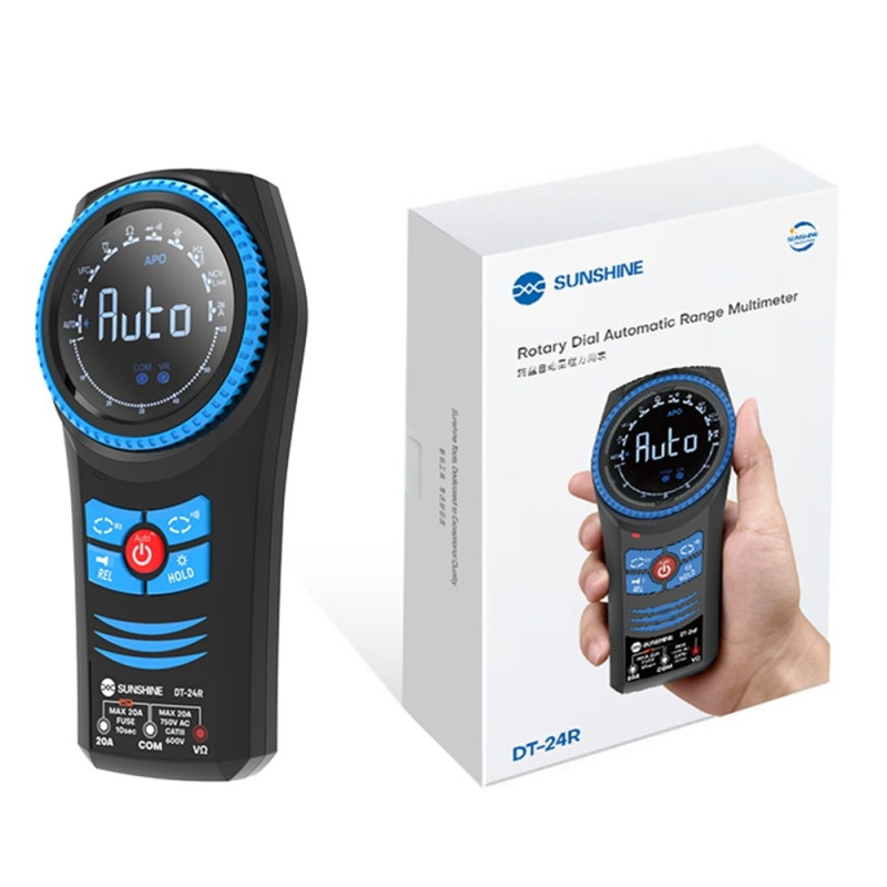 SUNSHINE Roterende Multimeter Auto Range Håndholdt Spændingsmodstand Kontinuitetstester