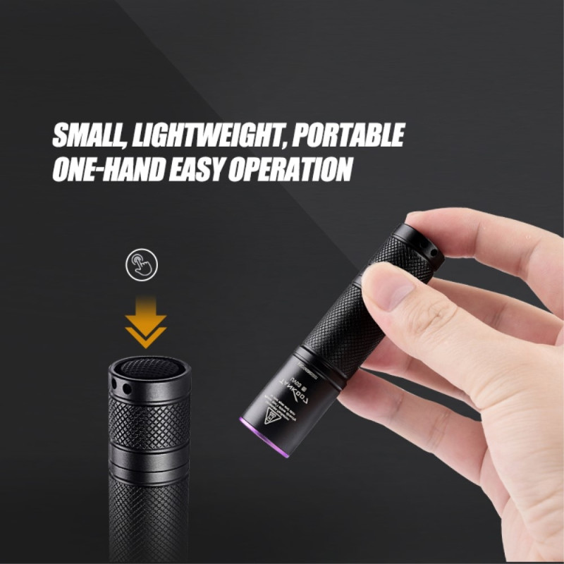 TANK007 365nm ultrafiolett lommelykt Håndholdt UV-lykt for valutaverifisering