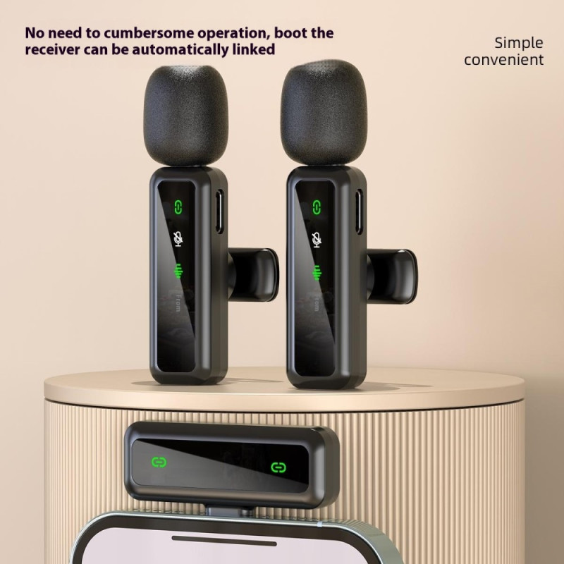 Langaton Lavalier Microphone Noise Reduction 2 lähetintä + 1 vastaanotin - USB-C