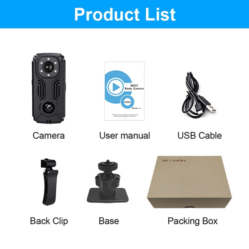 MD37 Video Recorder 2K Sport Camera Bicycle with IR-CUT AP Hotspot