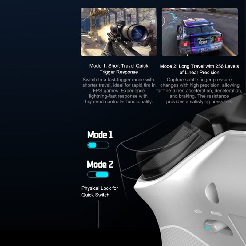 Bluetooth trådløs spillkontroller med mottaker kompatibel med Steam PC Android iOS Nintendo Switch - Rosa