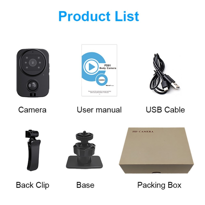 Vattentät HD-kamera PIR-övervakningskamera Home Outdoor Security Videoinspelare