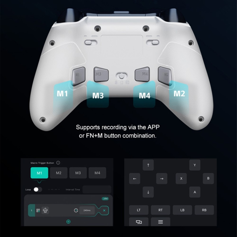 Langaton Bluetooth-peliohjain vastaanottimella Yhteensopiva Steam PC Android iOS Nintendo Switchin kanssa - Vaaleanpunainen