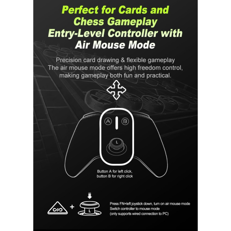 Bluetooth trådlös spelkontroll med mottagare Kompatibel med Steam PC Android iOS Nintendo Switch - Svart