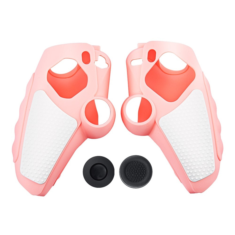 Playstation 5 / PS5 Silikon Skin Skal Fodral Anti-Slip Skydd + Joystick Caps - Rosa