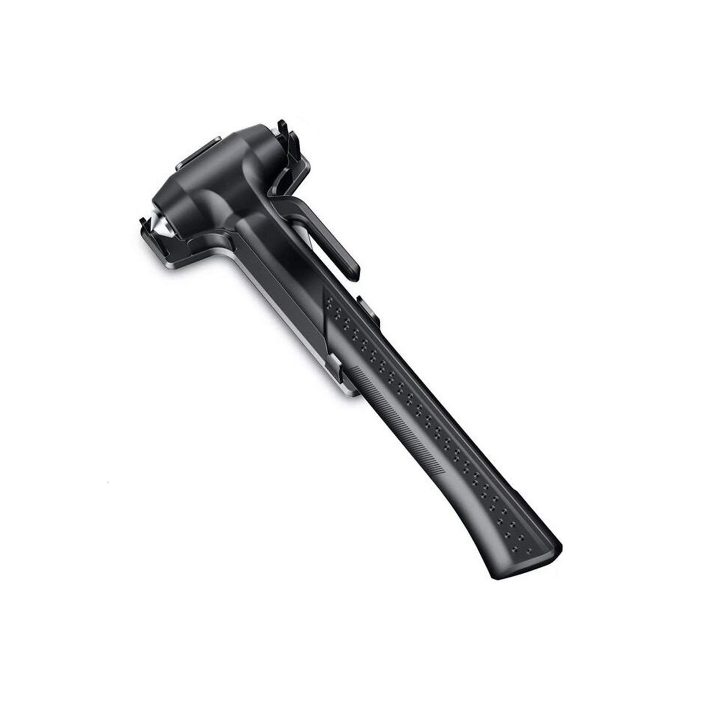 Car Hammer Window Breaker Emergency Hammer Belt Knife Long Handle - Black