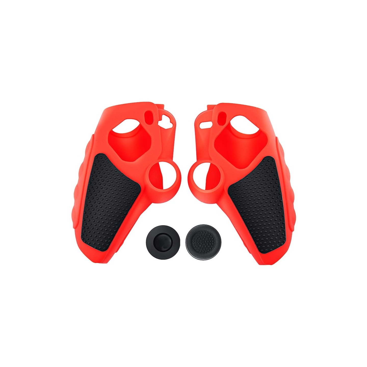 Playstation 5 / PS5 Silicone Skin Cover Case Anti-Slip Protection + Joystick Caps - Red