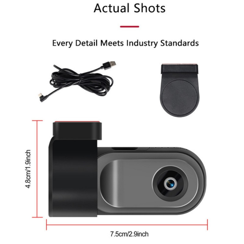 1080P HD Dash Cam 120 graders vidvinkel bil DVR kamera parkeringsskærm